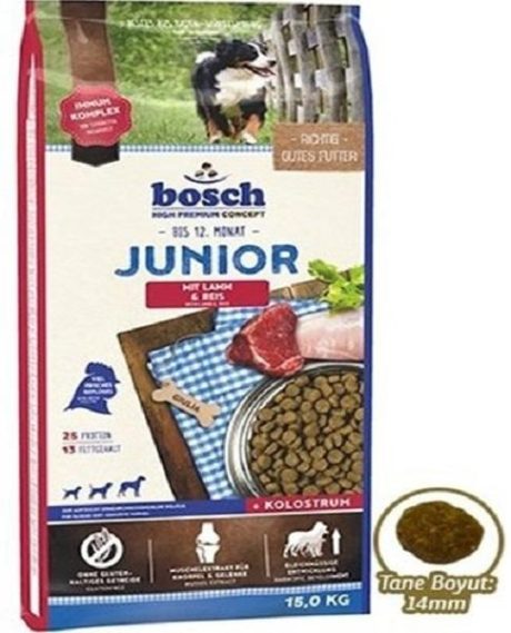 BOSCH 15 KG. JUNIOR KUZULU&PİRİNÇLİ KÖPEK MAMASI
