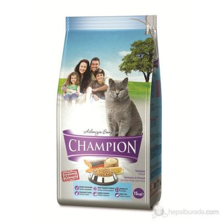 Champion Somonlu ve Pirinçli Yetişkin Kedi Maması 15 Kg.