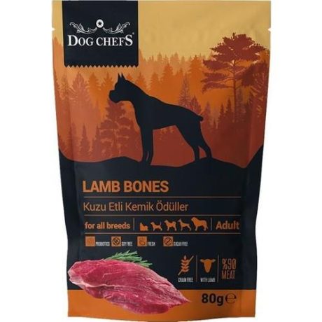 Dog Chefs Lamb Bones Kuzu Etli Kemik Ödüller 80 gr.