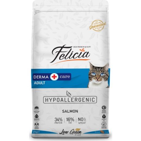 Felicia Yetişkin Somonlu Az Tahıllı Hypoallergenic Kedi Maması 2 Kg.