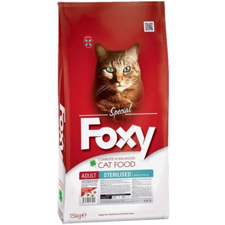FOXY KEDİ MAMASI STERİLİSED TAVUKLU 15 KG 32/10