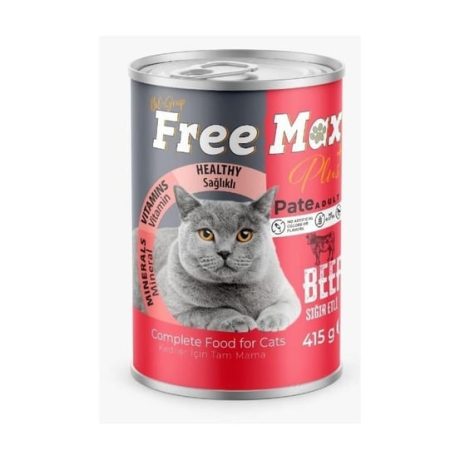 Free Max Biftekli Yetişkin Kedi Konservesi 415gr x 12