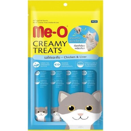 Me-O Creamy Treats Kurutulmuş Ton Balıklı Sıvı Kedi Ödül Maması 4X15 gr