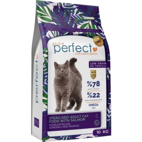 PERFECT STERILISED YETİŞKİN SOMONLU KEDİ MAMASI 10 Kg.