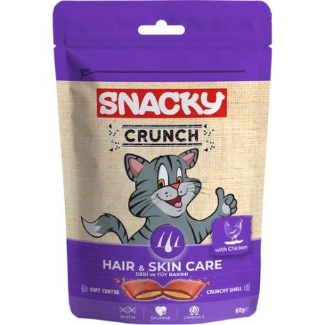 Snacky Kedi Crunch Ödül Hair-Skin Tavuklu