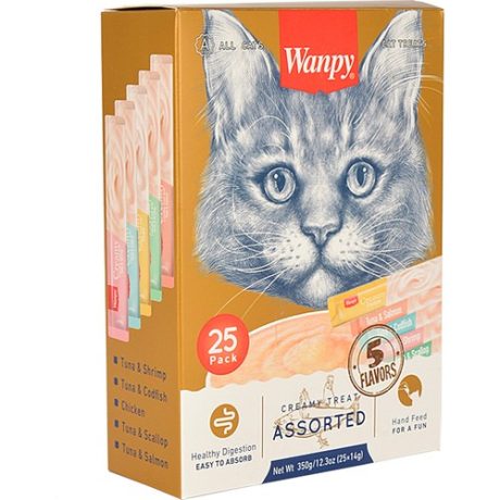Wampy Karışık Krema Kedi Ödülü 25 x 14 gr.