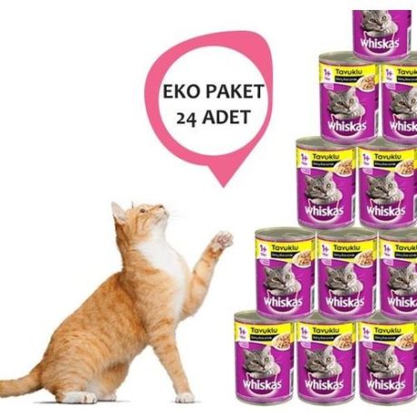 Whiskas Tavuklu 400 gr. x 24 Kedi Konserve Maması